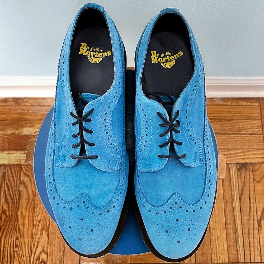Dr. Martens Blue Suede Wingtips